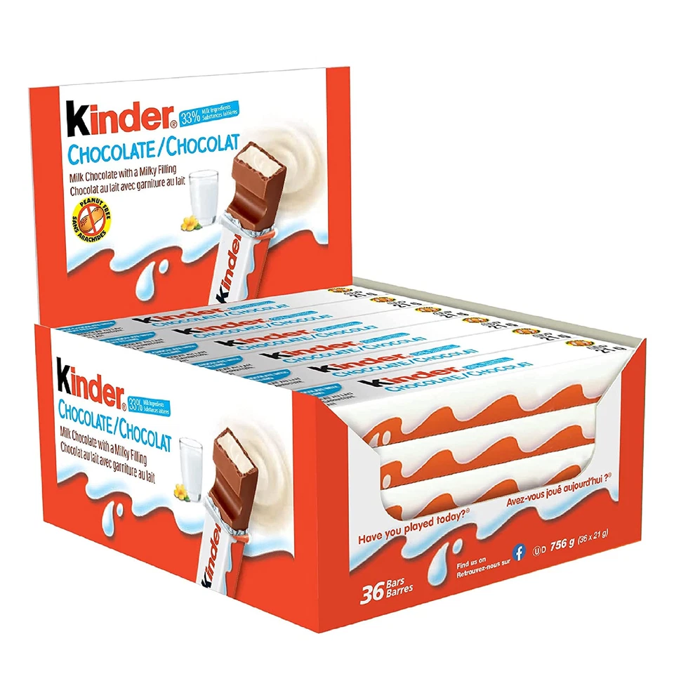 Kinder Chocolate Bars 36 x 21g