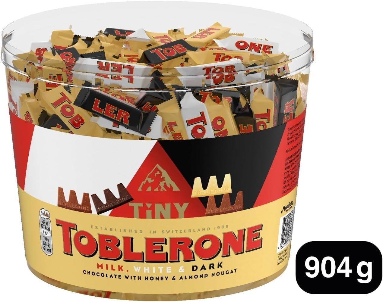 Toblerone Extra Large Tub, Assorted Milk, White & Dark Chocolate, 904 g - Image 3